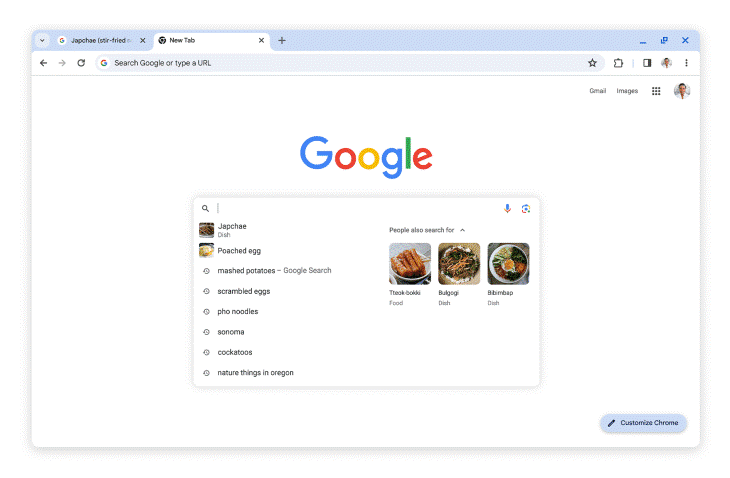 Các gợi ý tìm kiếm trong Chrome trở nên hữu ích hơn