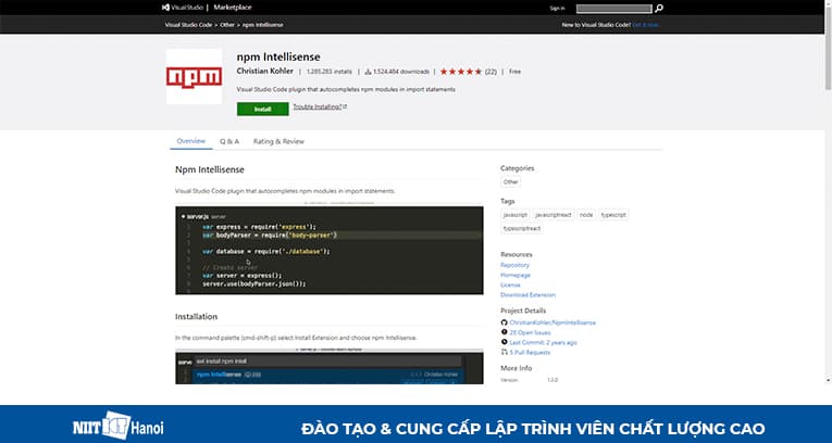 Extension hữu ích trên VS Code dành cho lập trình Javascript - NPM Intellisense