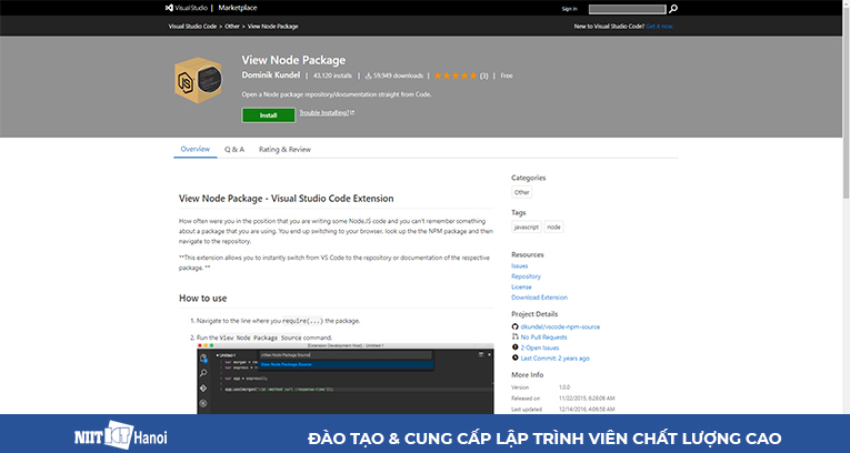 Extension hữu ích trên VS Code dành cho lập trình Javascript - Veiw Node Packages