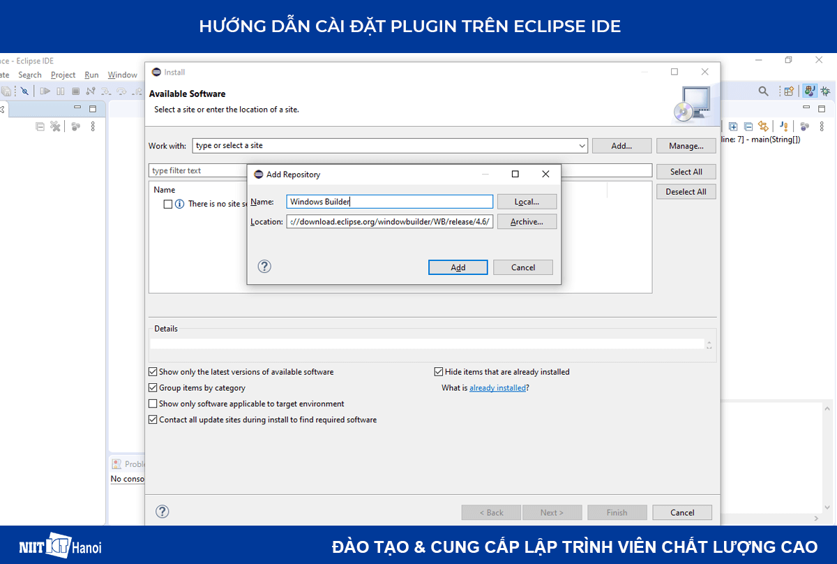 Hướng dẫn cài đặt Plugin hỗ trợ lập trình Java trên Eclipse 2