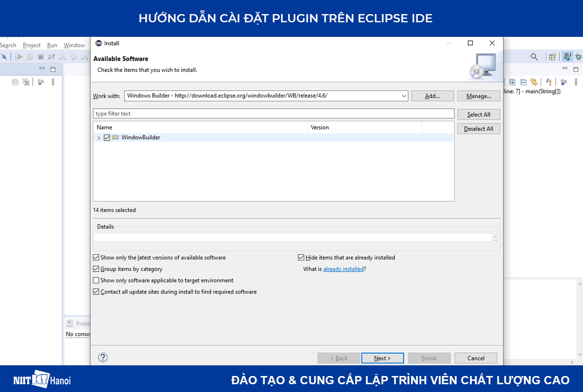 Hướng dẫn cài đặt Plugin hỗ trợ lập trình Java trên Eclipse 3