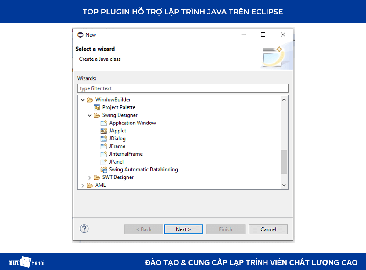 Plugin hỗ trợ lập trình Java trên Eclipse: Sử dụng WindowBuilder