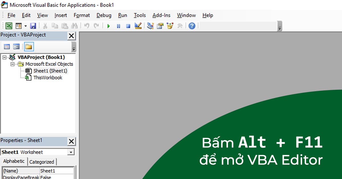 Cách mở trình soạn thảo VBA (VBA Editor) trong Excel