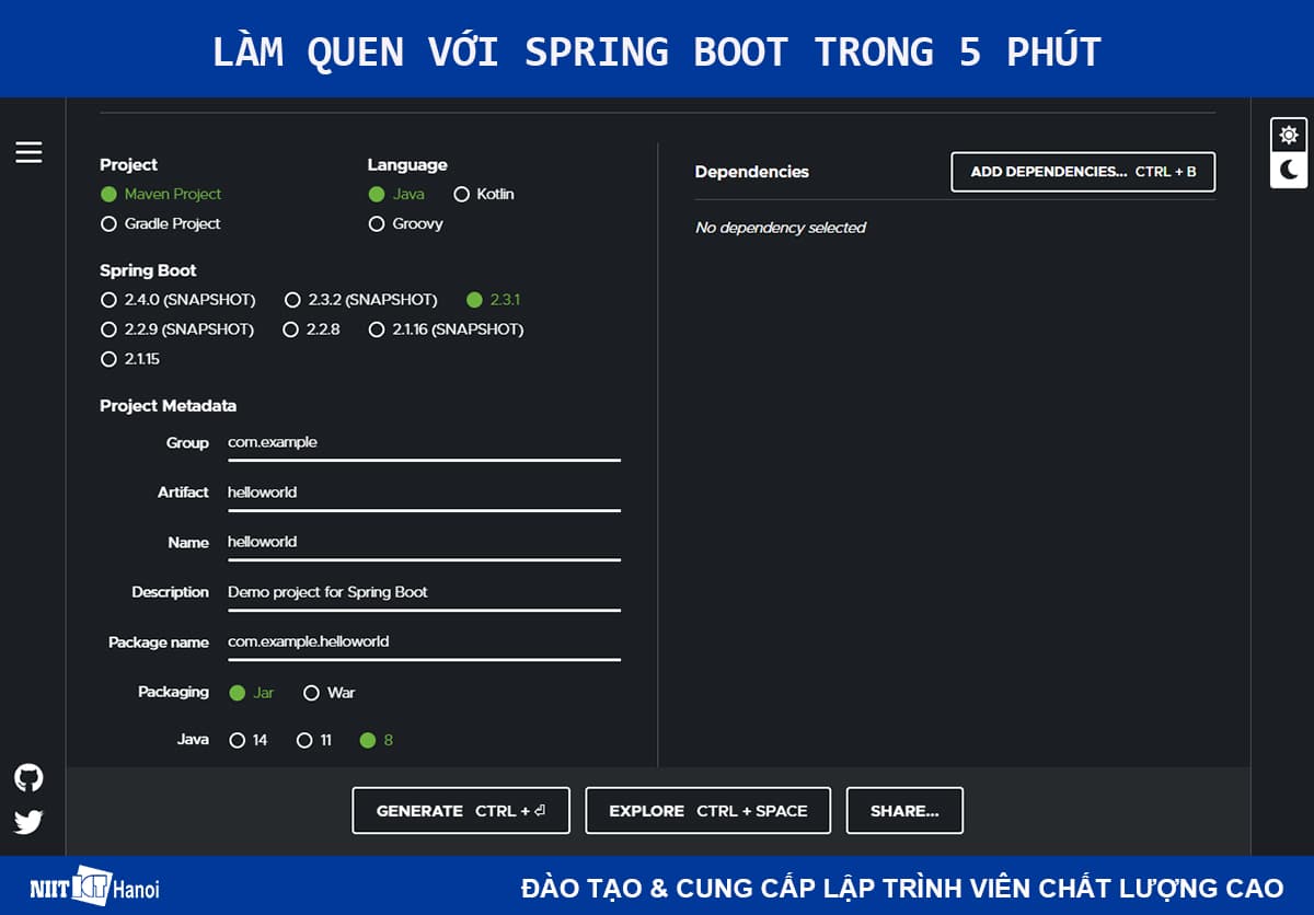 Tải về dự án Spring Boot tương ứng.