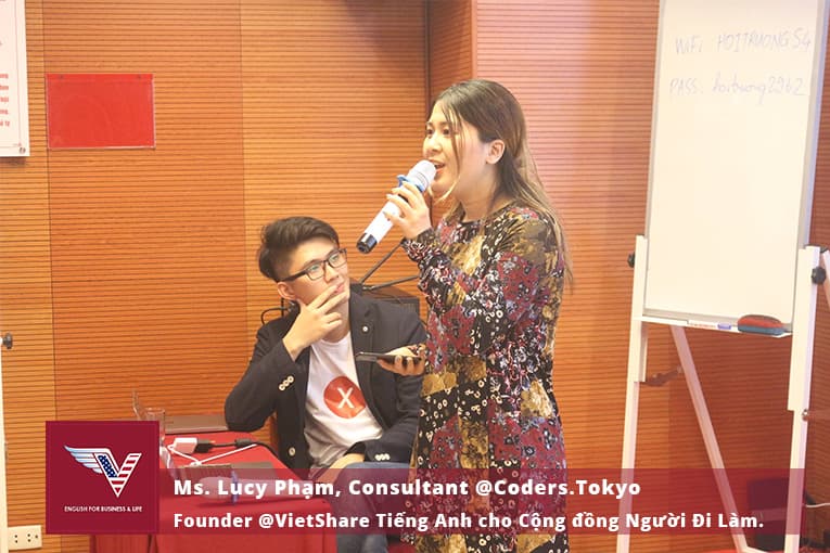 Ms Lucy Pham. Consultant @Coders.Tokyo, Founder @VietShare-Tiếng Anh cho Cộng đồng Người Đi Làm.