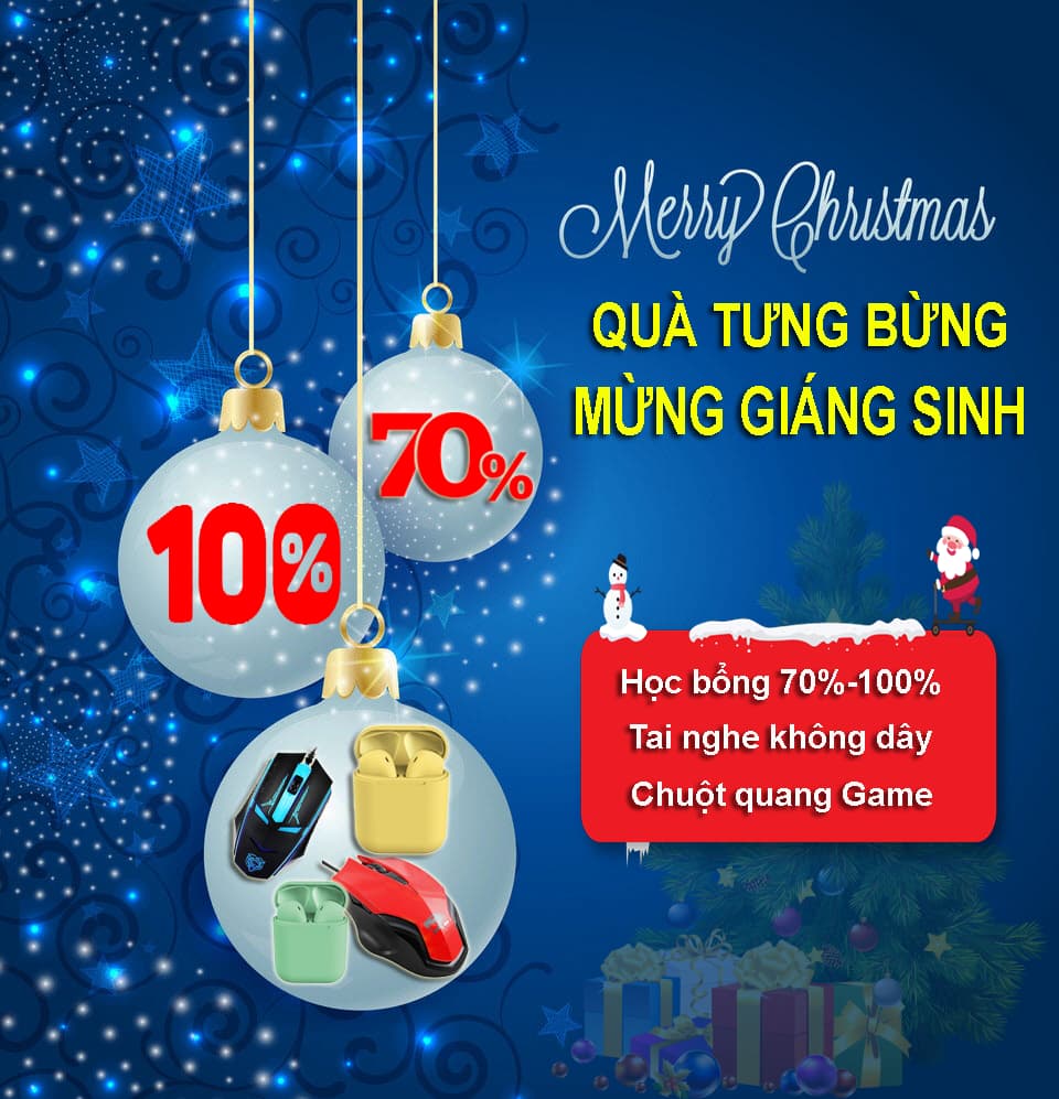 Tặng các suất Học bổng 100%, 70% và quà tặng mừng Giáng sinh