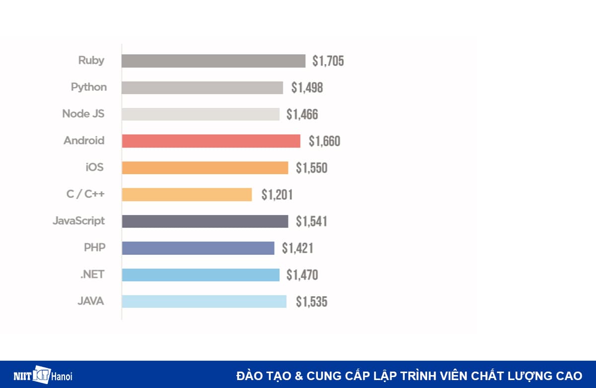 Lương Lập trình viên theo ngôn ngữ lập trình
