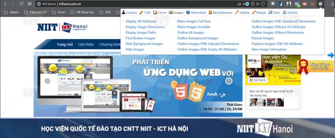 Mẹo gỡ lỗi HTML và CSS với Extension Web Developer