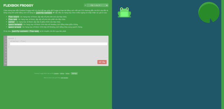 Game Lập trình: Flexbox Froggy