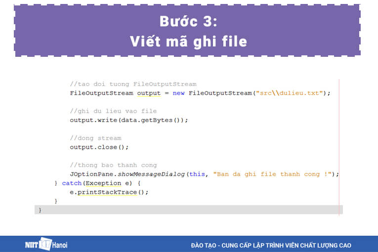 Viết mã ghi file - Lập trình Java với Swing
