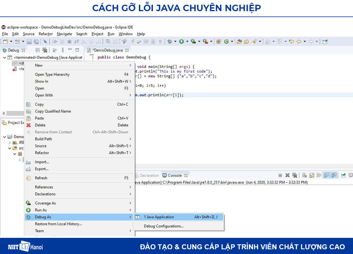 Chạy code Java trong chế độ gỡ lỗi 2