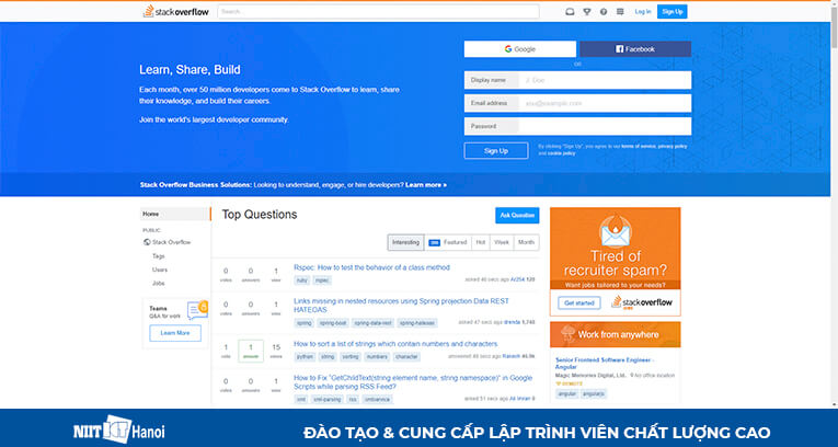 Stack Overflow - Cộng đồng Hỏi - Đáp giúp đỡ Lập trình viên lớn nhất thế giới