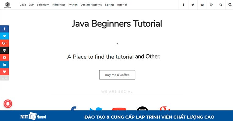 Trang web hướng dẫn lập trình Java: Java Beginers Tutorial