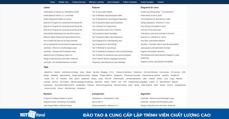 Trang web hướng dẫn lập trình Java: Program Creek