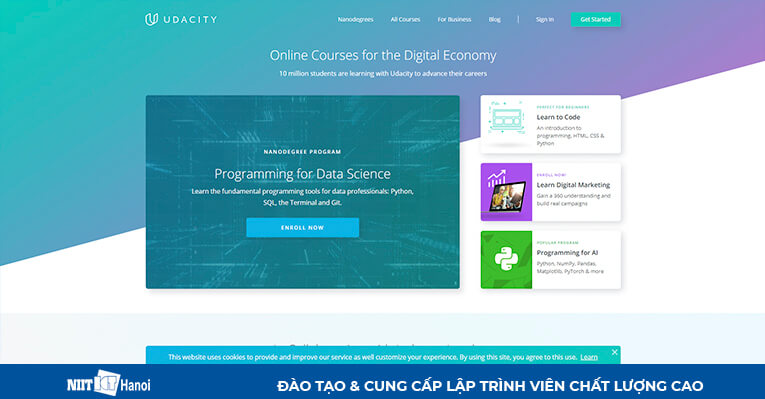 Trang web hướng dẫn lập trình Java: Udacity