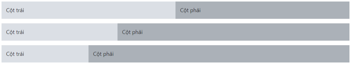 Minh họa cách chia cột trong Bootstrap