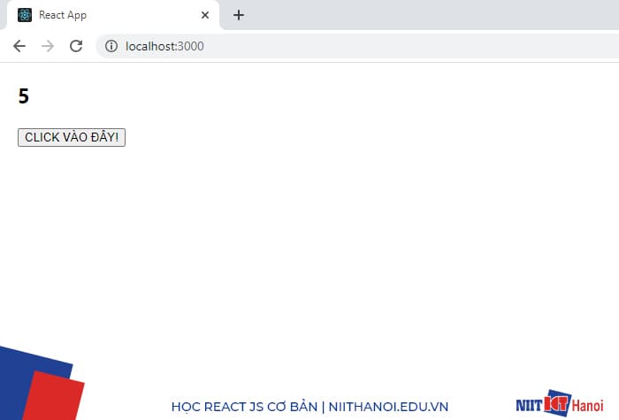 Ví dụ ứng dụng sử dụng tính năng Hooks trong React JS