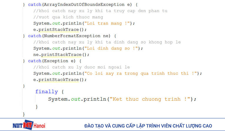 Hướng dẫn xử lý ngoại lệ (exception) trong Java 3