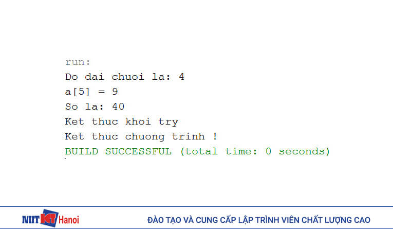 Chương trình hoạt động tốt, không ném ra ngoại lệ