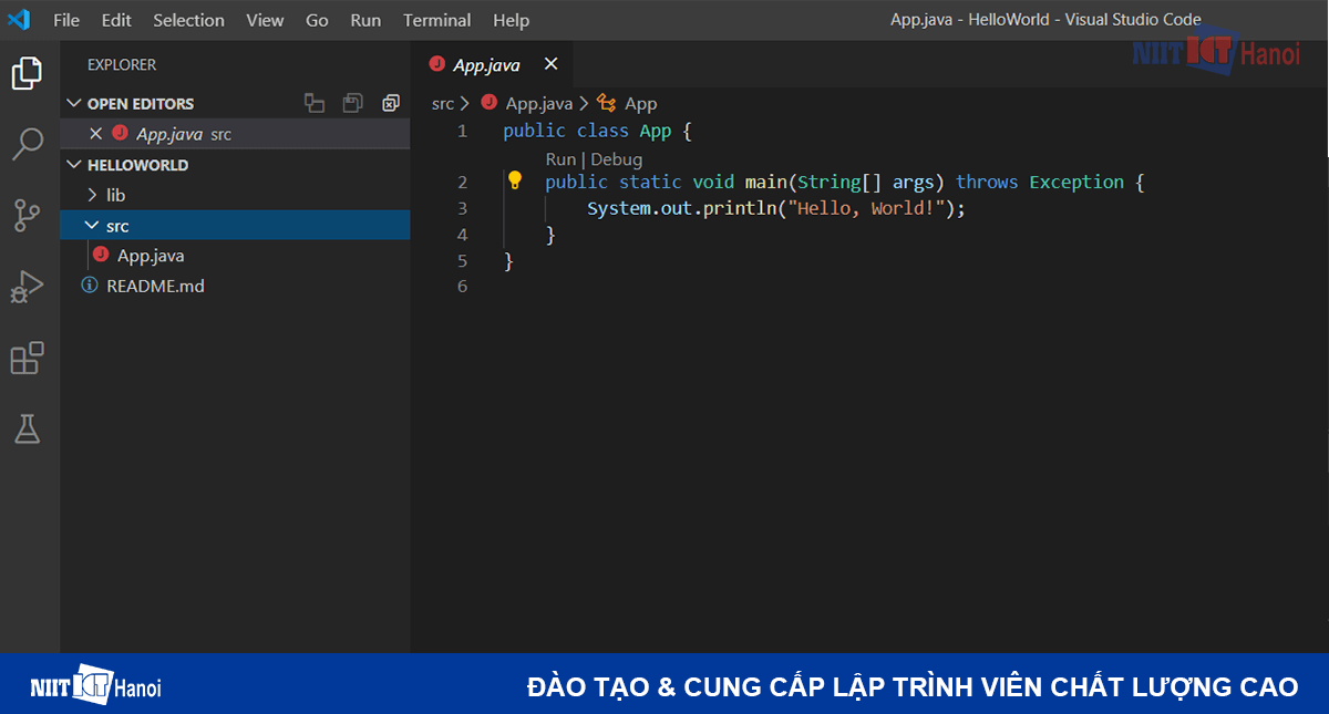 Cài đặt, Lập trình Java trên VS Code Qua Ví dụ