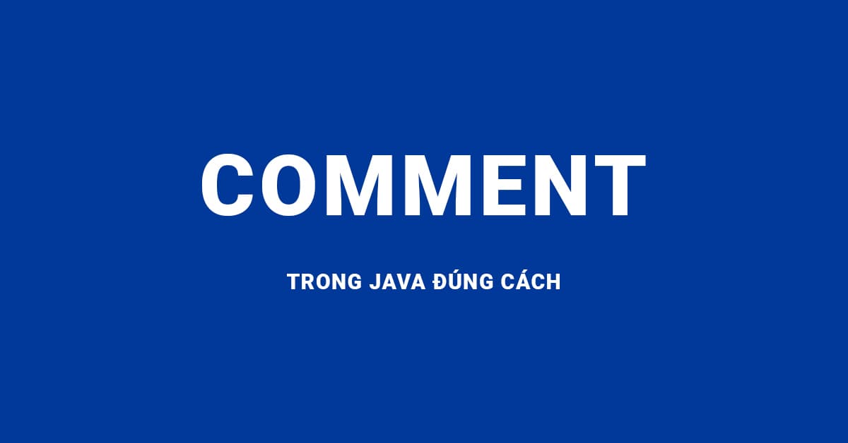 Comment trong Java