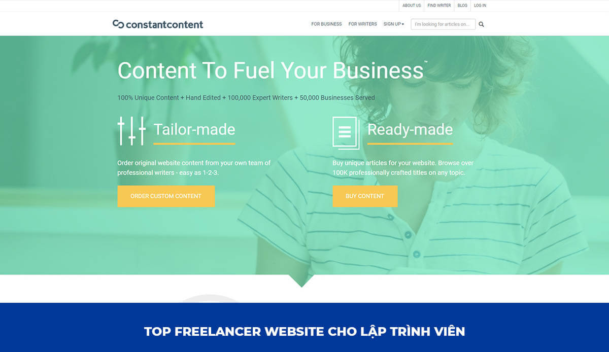 Freelancer Website cho Lập trình viên: Constantcontent.com