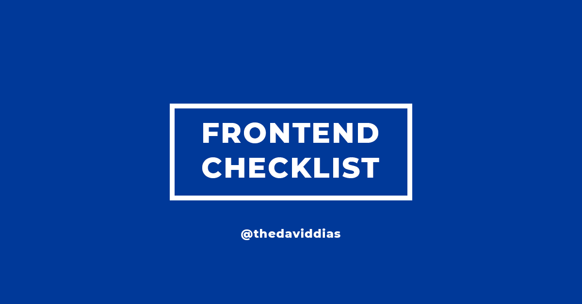 Frontend Checklist Toàn Tập