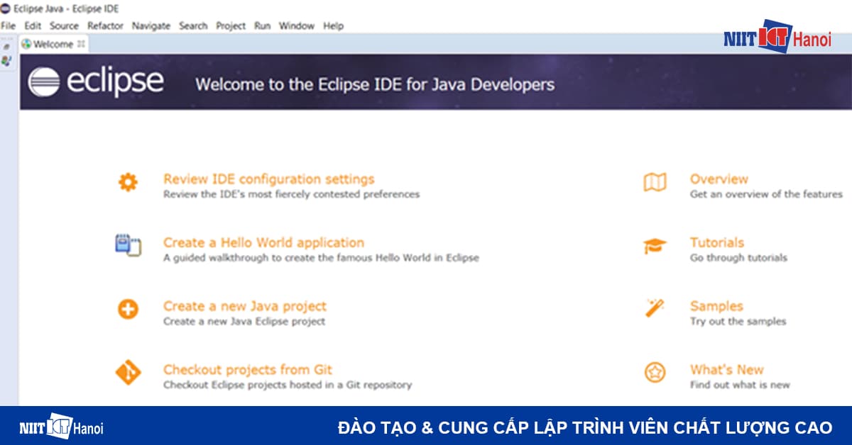 Giao diện phần mềm Lập trình Java Eclipse