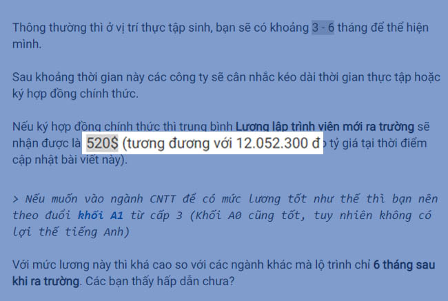 Trung bình lương lập trình viên mới ra trường khi ký hợp đồng chính thức