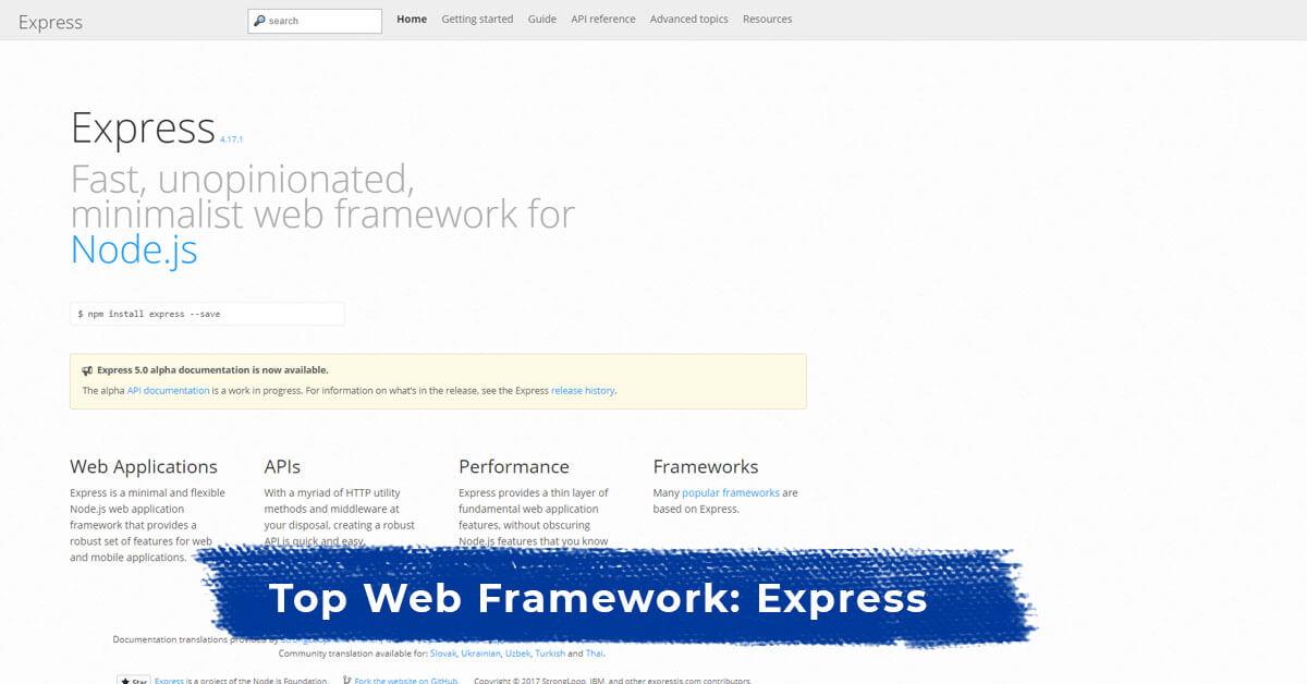 Top Web Framework: Express