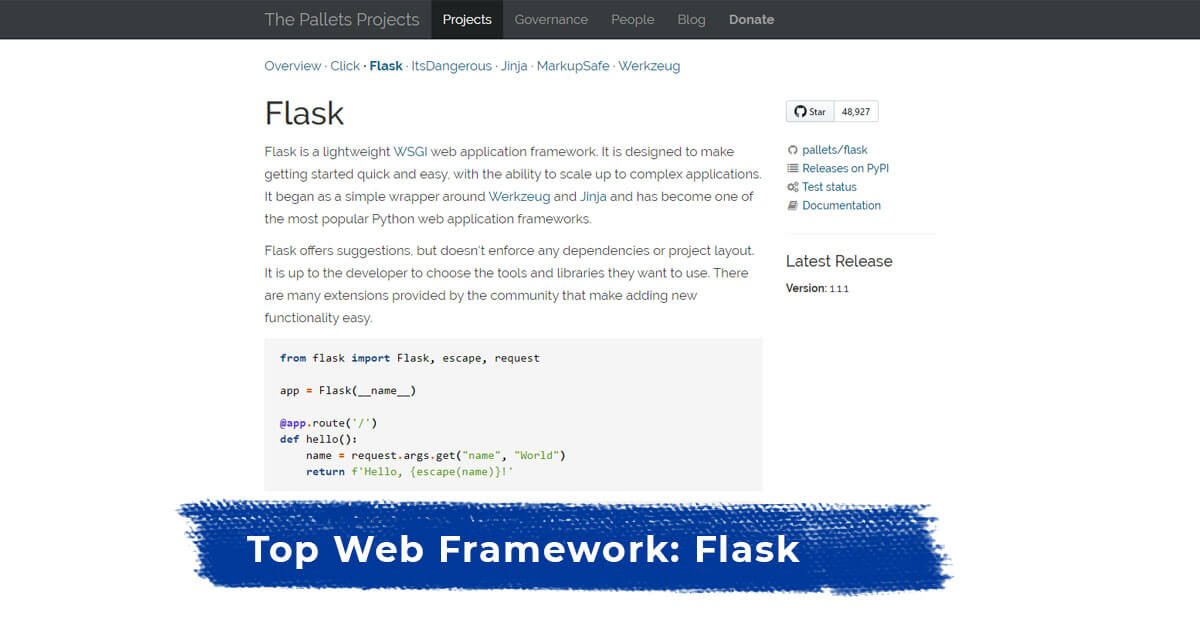 Top Web Framework: Flask