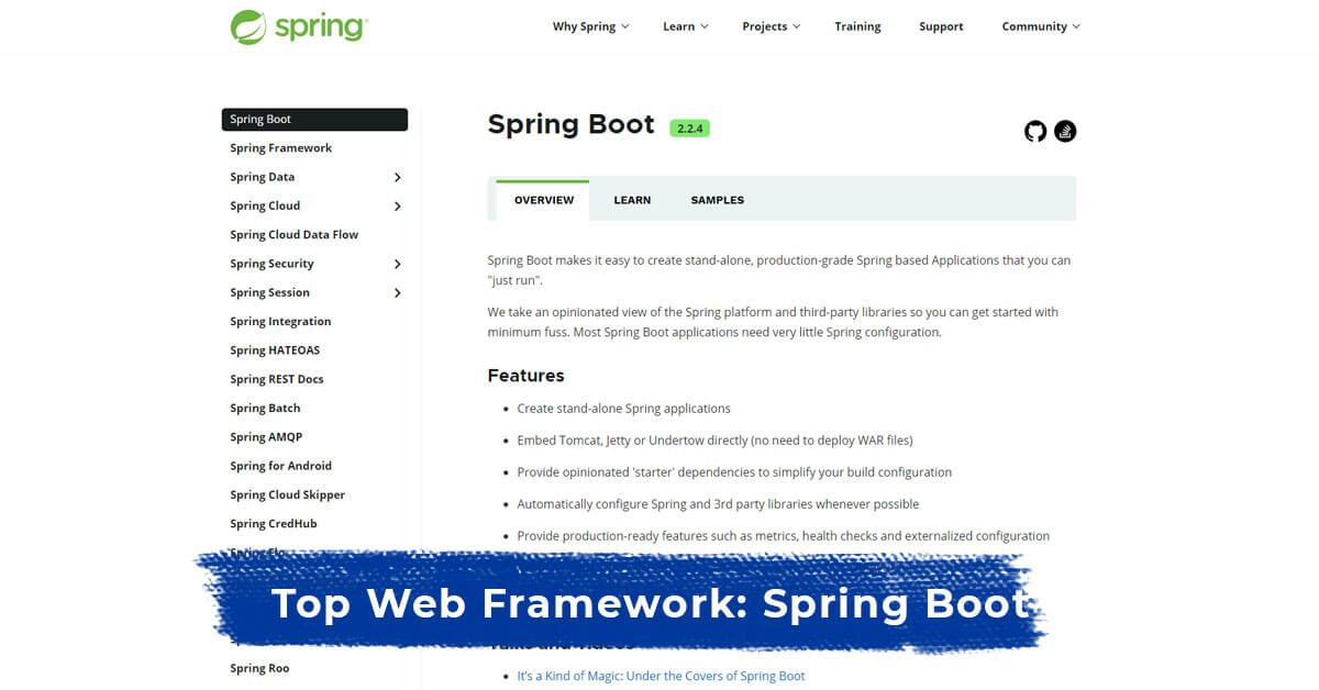 Top Web Framework: Spring Boot