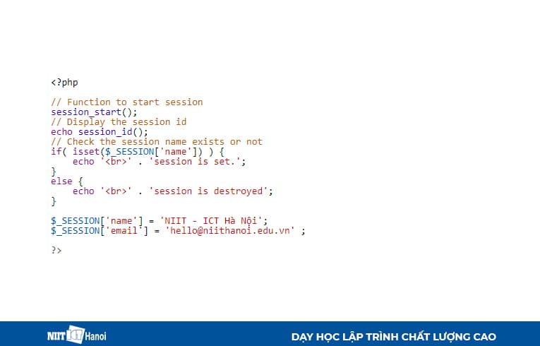 Ví dụ về session trong PHP