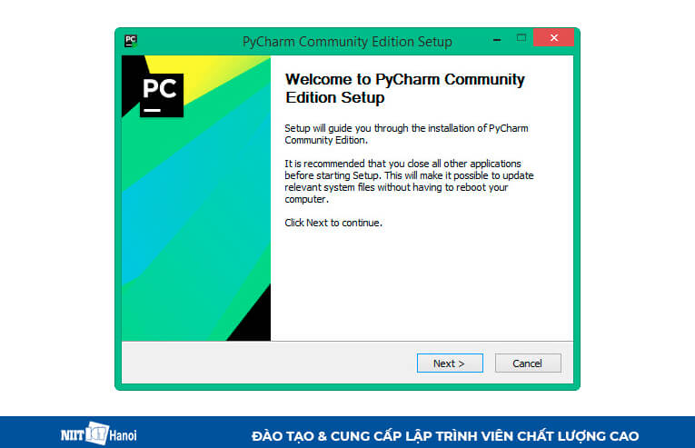 Giao diện cài Đặt PyCharm đầu tiên