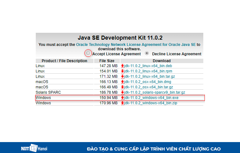Lựa chọn phiên bản Java JDK (LTS) phù hợp với hệ điều hành