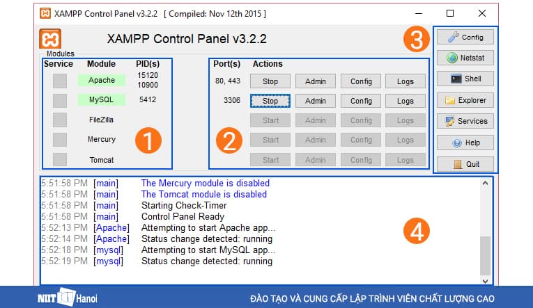 Bảng điều khiển XAMPP - XAMPP Control Panel