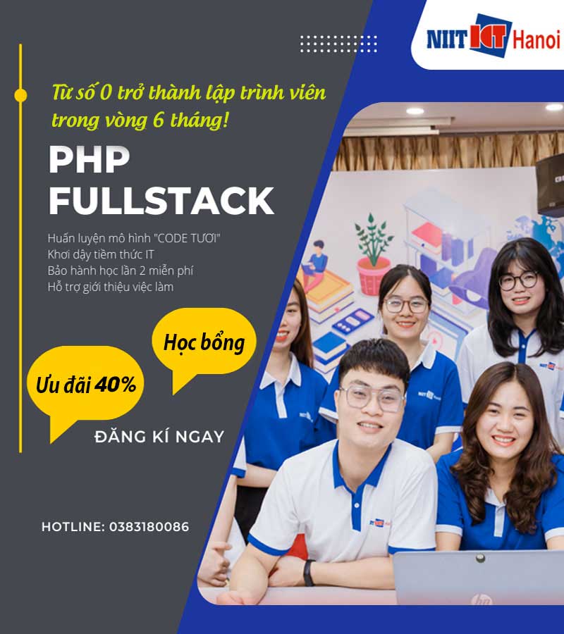 Khóa học PHP Full stack [2023] cho người mới bắt đầu